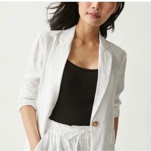 NWT XS Michael Stars Pin-striped linen blazer (first photo shows plain blazer)